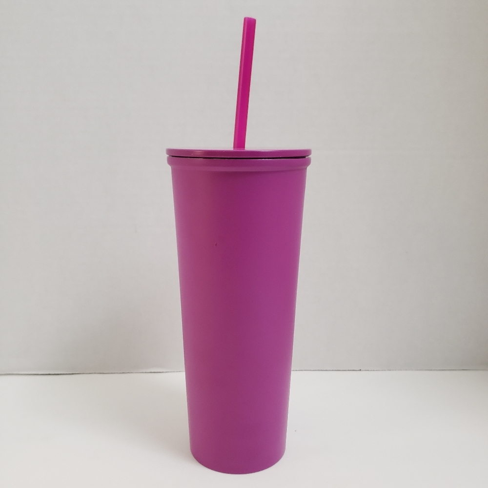 HD Designs Magenta Purple Insulated Tumbler w/ Straw